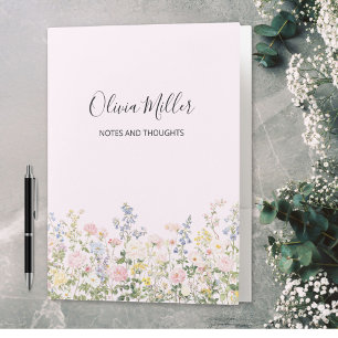 Elegant Monogram Colorful Flower Garden Floral Pocket Folder