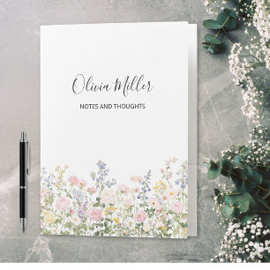 Elegant Monogram Colorful Flower Garden Floral  Pocket Folder