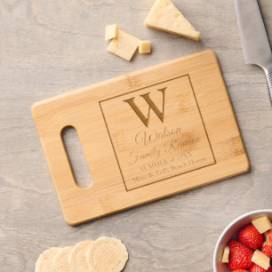 Elegant Monogram Commemorative Family Reunion Engraved Cutting Board