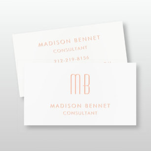 Elegant Monogram Consultant Rose Gold  Foil Business Cards