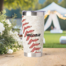 Elegant monogram cool rustic baseball artwork