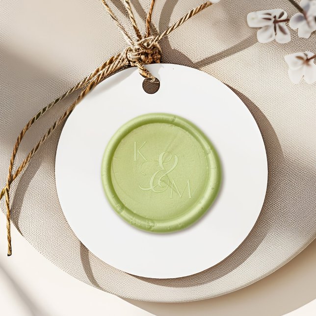 Elegant Monogram Couple Initials Wedding Wax Seal Sticker (Creator Uploaded)