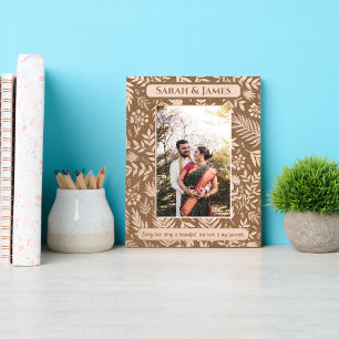 Elegant Monogram Couple Names Decorative Pattern  Engraved Frames