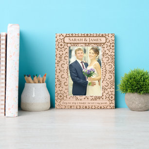 Elegant Monogram Couple Names Decorative Pattern  Engraved Frames