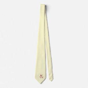 Elegant Monogram Cream Burgundy Neck Tie
