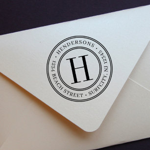 Elegant Monogram   Create Your Own Return Address Rubber Stamp