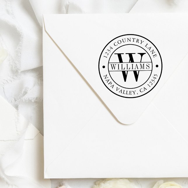 Elegant Monogram | Create Your Own Return Address Rubber Stamp (Creator Uploaded)