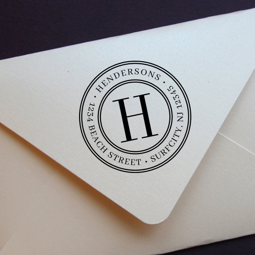 Elegant Monogram  Create Your Own Return Address Rubber Stamp