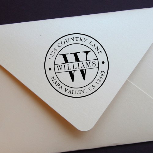 Elegant Monogram  Create Your Own Return Address Self_inking Stamp