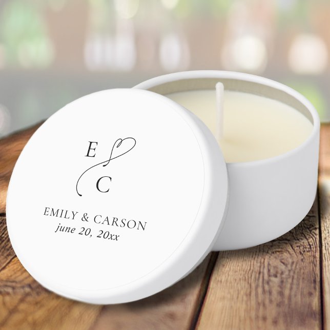 Elegant Monogram Crest Names Modern Couple Wedding Mini Candle Favors (Elegant Monogram Crest Names Modern Couple Wedding Mini Candle Favors)