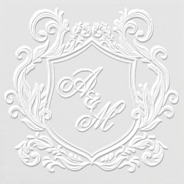 Elegant Monogram Crest Wedding Embosser (Design)