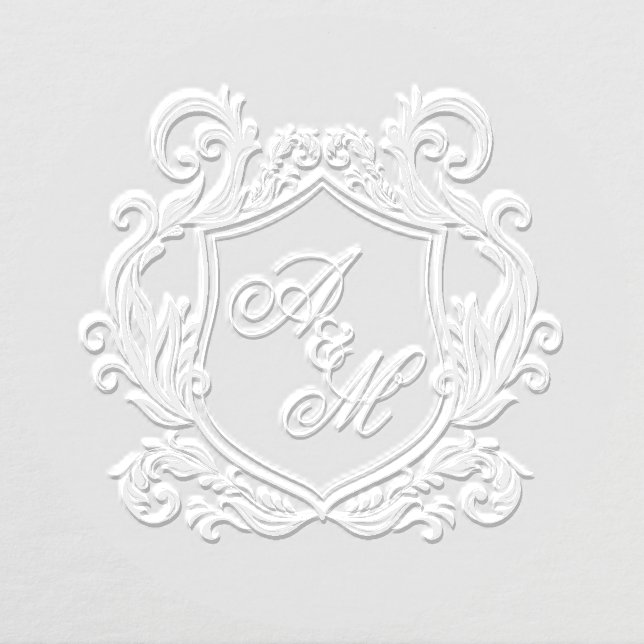 Elegant Monogram Crest Wedding Embosser (Design)