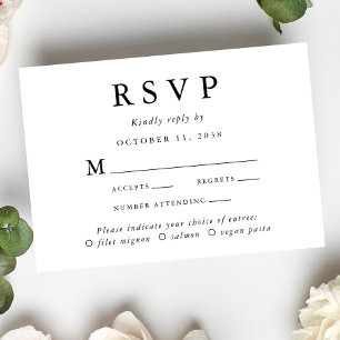 Elegant Monogram Crest Wedding Meal Choice RSVP Card
