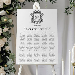 Elegant Monogram Crest Wedding Seating Chart