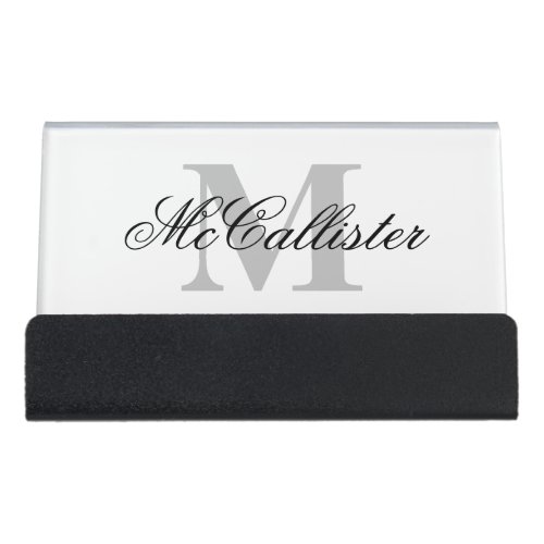 Elegant monogram custom business card holder