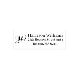 Elegant Monogram custom Return Address Self-inking Stamp