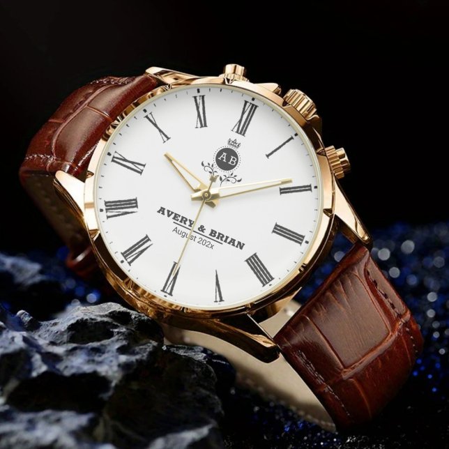 Elegant  Monogram Custom Wedding Gift Watch (Creator Uploaded)