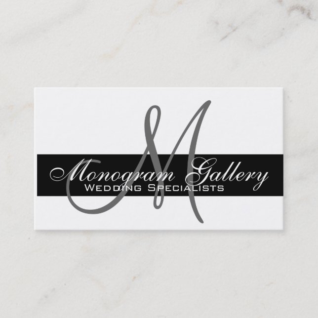 Elegant Monogram Customizable Business Card (Front)
