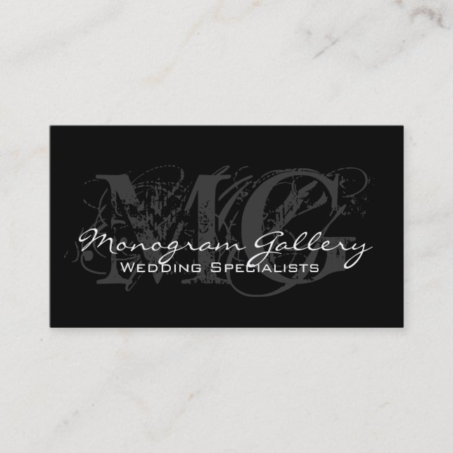 Elegant Monogram Customizable Business Card (Front)