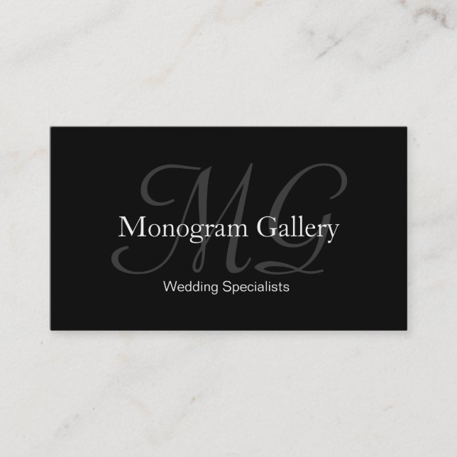 Elegant Monogram Customizable Business Card (Front)