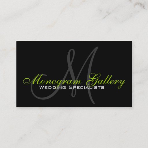 Customizable Elegant Monogram Customizable Business Card Green