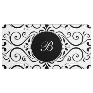 Elegant Monogram Damask Pattern License Plate