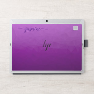 Elegant monogram dark purple Laptop skin