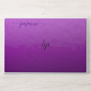 Elegant monogram dark purple Laptop skin