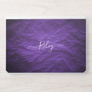 Elegant monogram dark purple Laptop skin