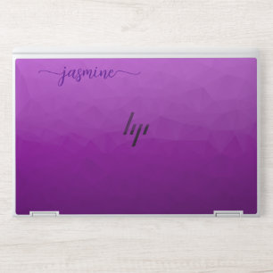 Elegant monogram dark purple Laptop skin