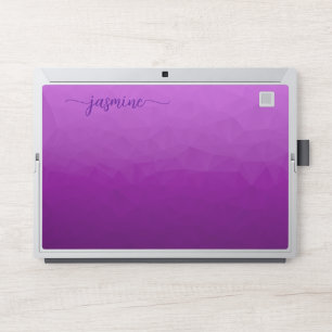 Elegant monogram dark purple Laptop skin
