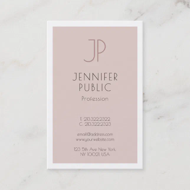 Elegant Monogram Design Beautiful Plain Luxury Business Card | Zazzle