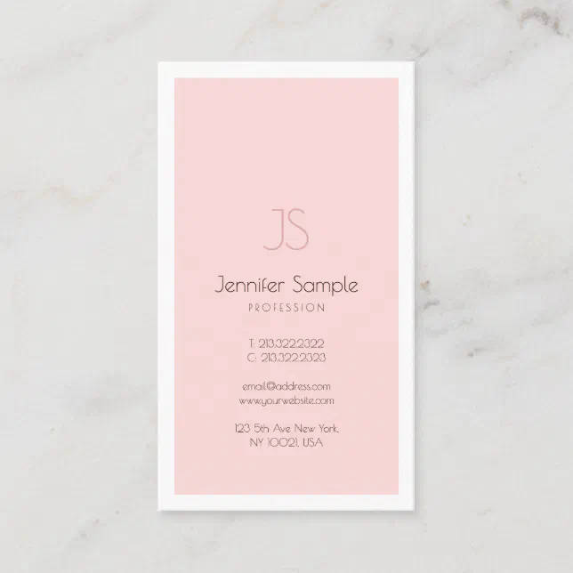 Elegant Monogram Design Clean Plain Luxury Trendy Business Card | Zazzle