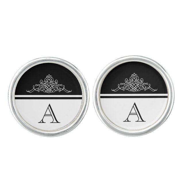 Elegant monogram design cufflinks (Front)