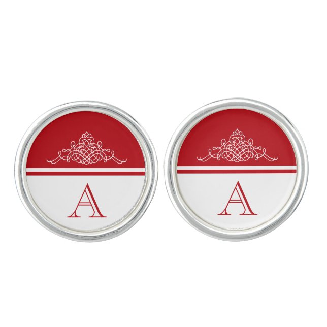 Elegant monogram design cufflinks (Front)