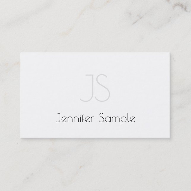 Elegant Monogram Design Elite Sleek Plain Luxury Business Card (Front)
