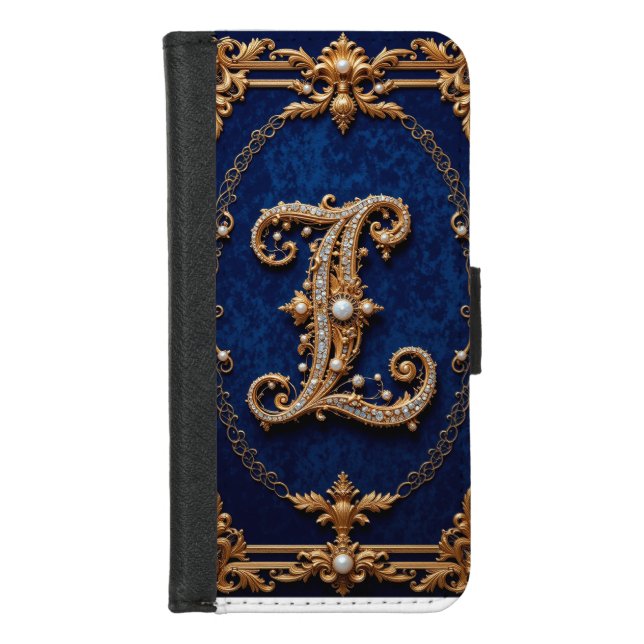 Elegant Monogram Design  iPhone Wallet Case (Front)