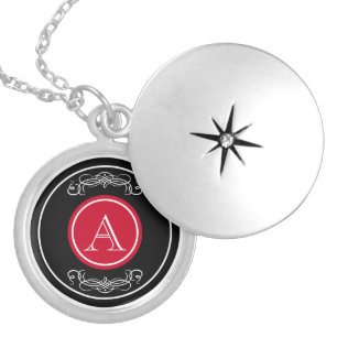 Elegant monogram design locket necklace
