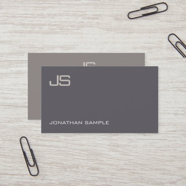 Elegant Monogram Design Modern Professional Luxury Business Card (Front/Back In Situ)