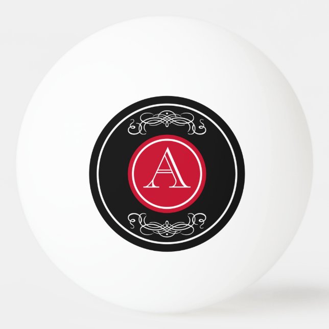 Elegant monogram design ping pong ball (Front)