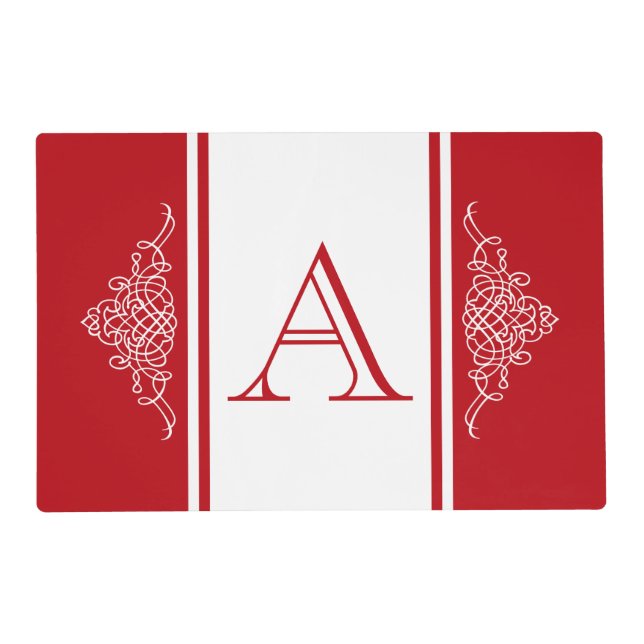Elegant monogram design placemat (Front)