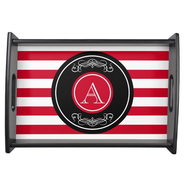 Elegant monogram design serving tray (Front)