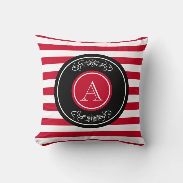 Elegant monogram design throw pillow (Front)