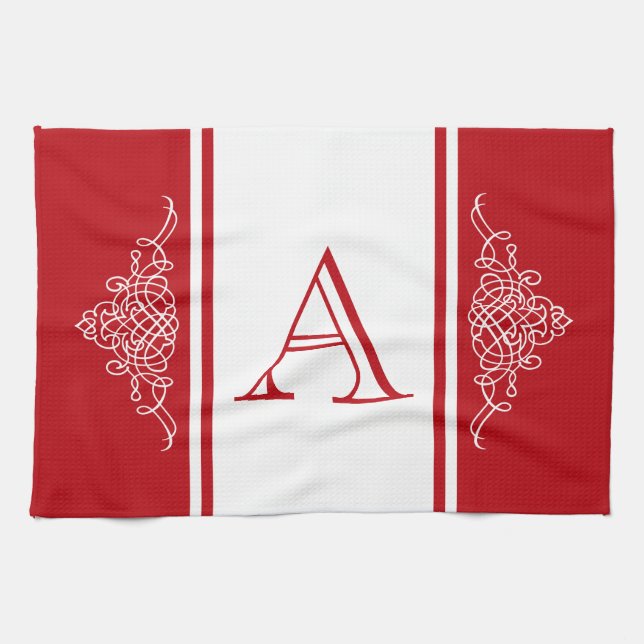 Elegant monogram design towel (Horizontal)