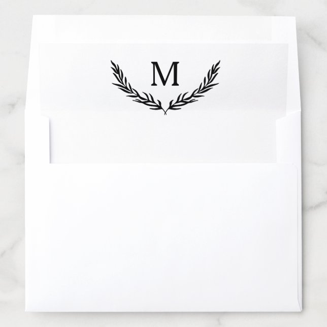 Elegant Monogram Envelope Liner | Black White (In Envelope)