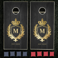 Elegant Monogram Family Crest Keepsake Black Gold