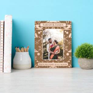 Elegant Monogram Family Name Christmas Holiday Engraved Frames