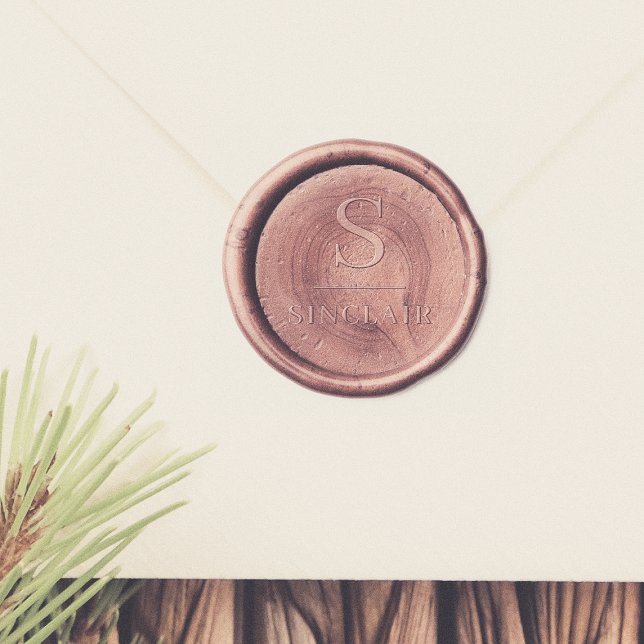 Elegant Monogram & Family Name Wax Seal Stamp (Creator Uploaded)