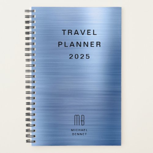 Elegant Monogram Faux Gold Travel Planner