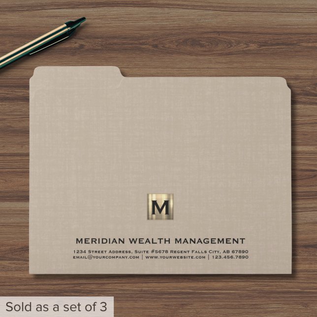 Elegant Monogram Financial File Folder (Creator Uploaded)